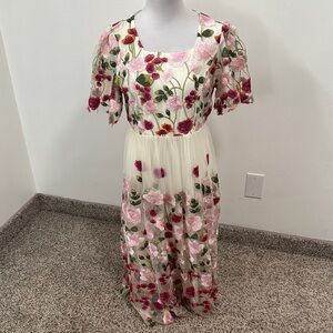 🦋 Deauville Embroidered Maxi Dress